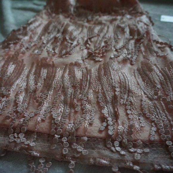 Lulu's Blush Pink Lace Up Dress - Picture 8 of 9